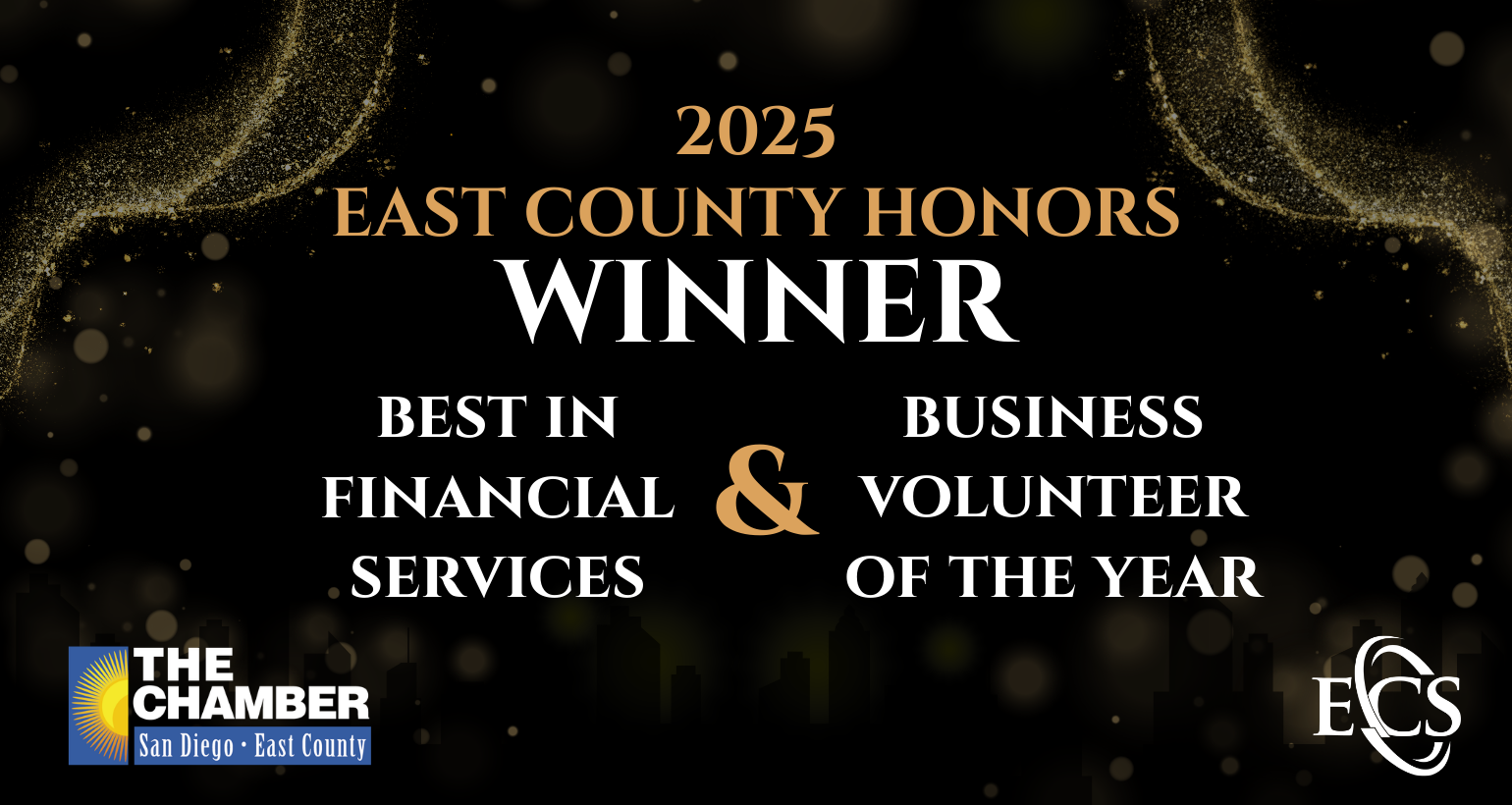 2025 East County Honors Winner for Best in Financial Services and Business Volunteer of the Year