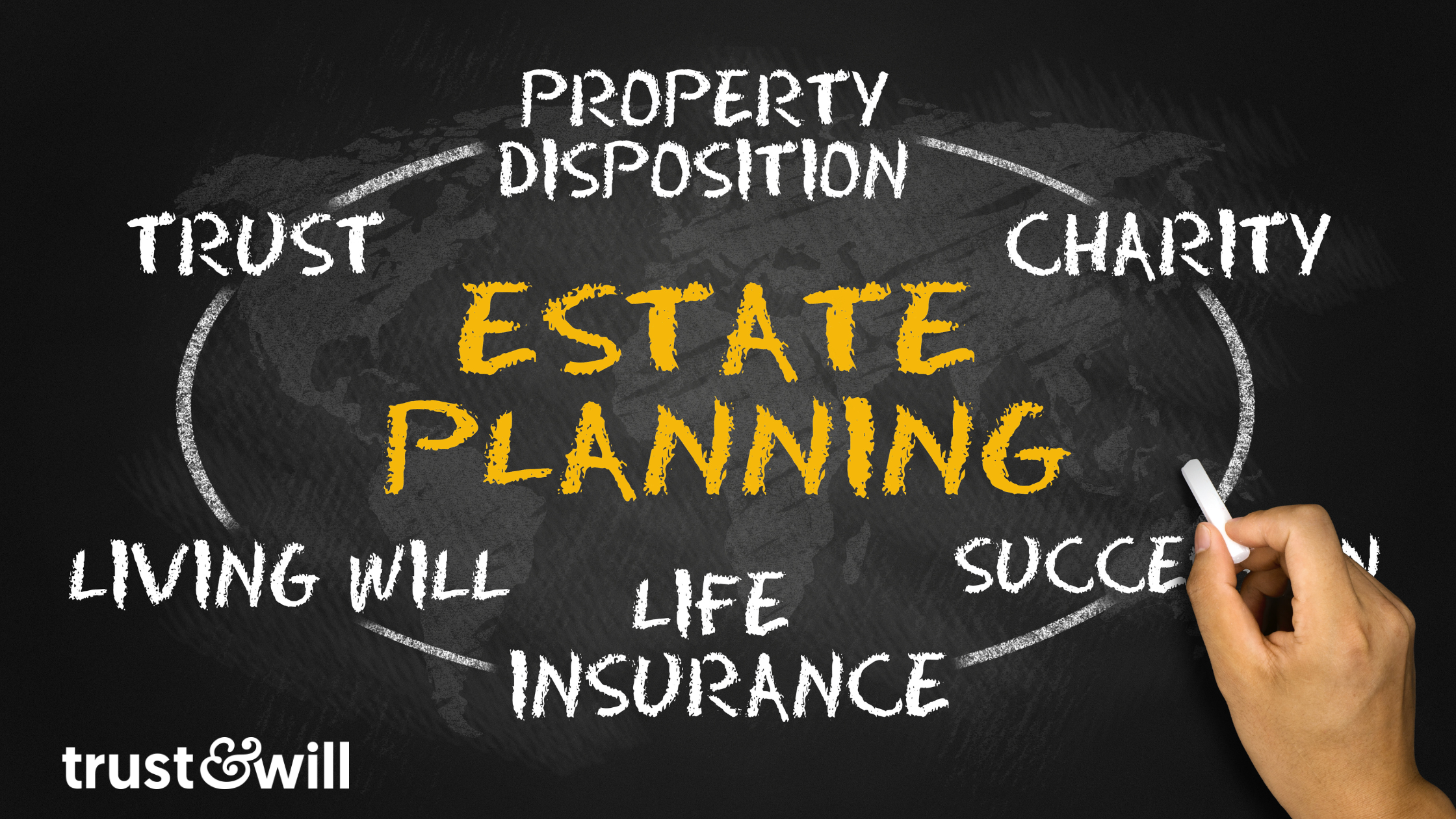 estate planning concept on blackboard