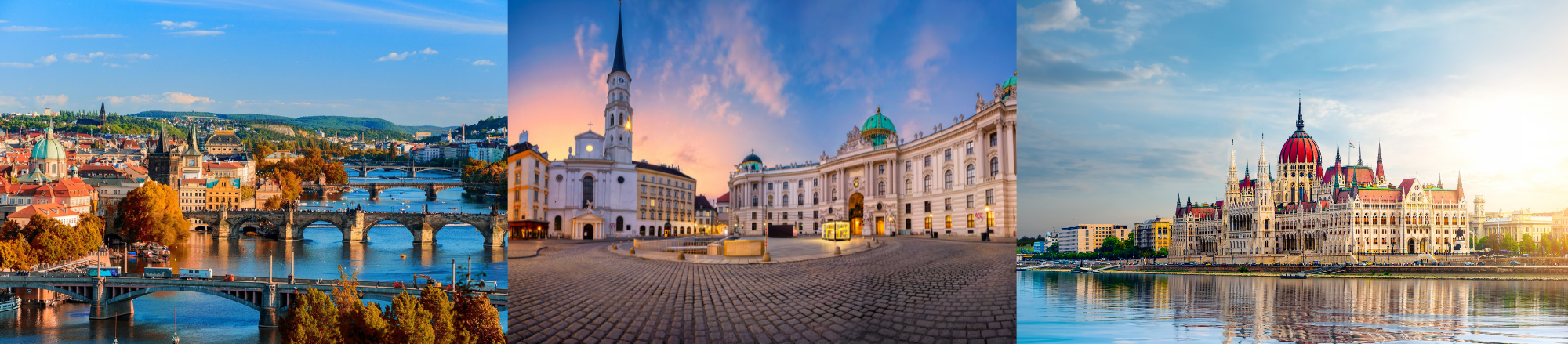 Photos of Prague, Vienna, and Budapest
