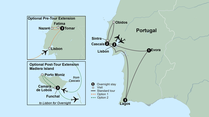Sunny Portugal Trip Map