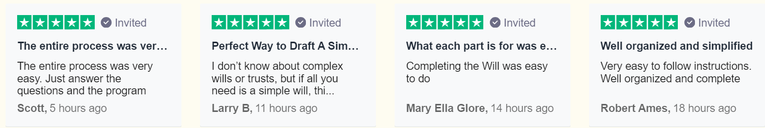 Trust & Will Testimonials Trust & Will Testimonials