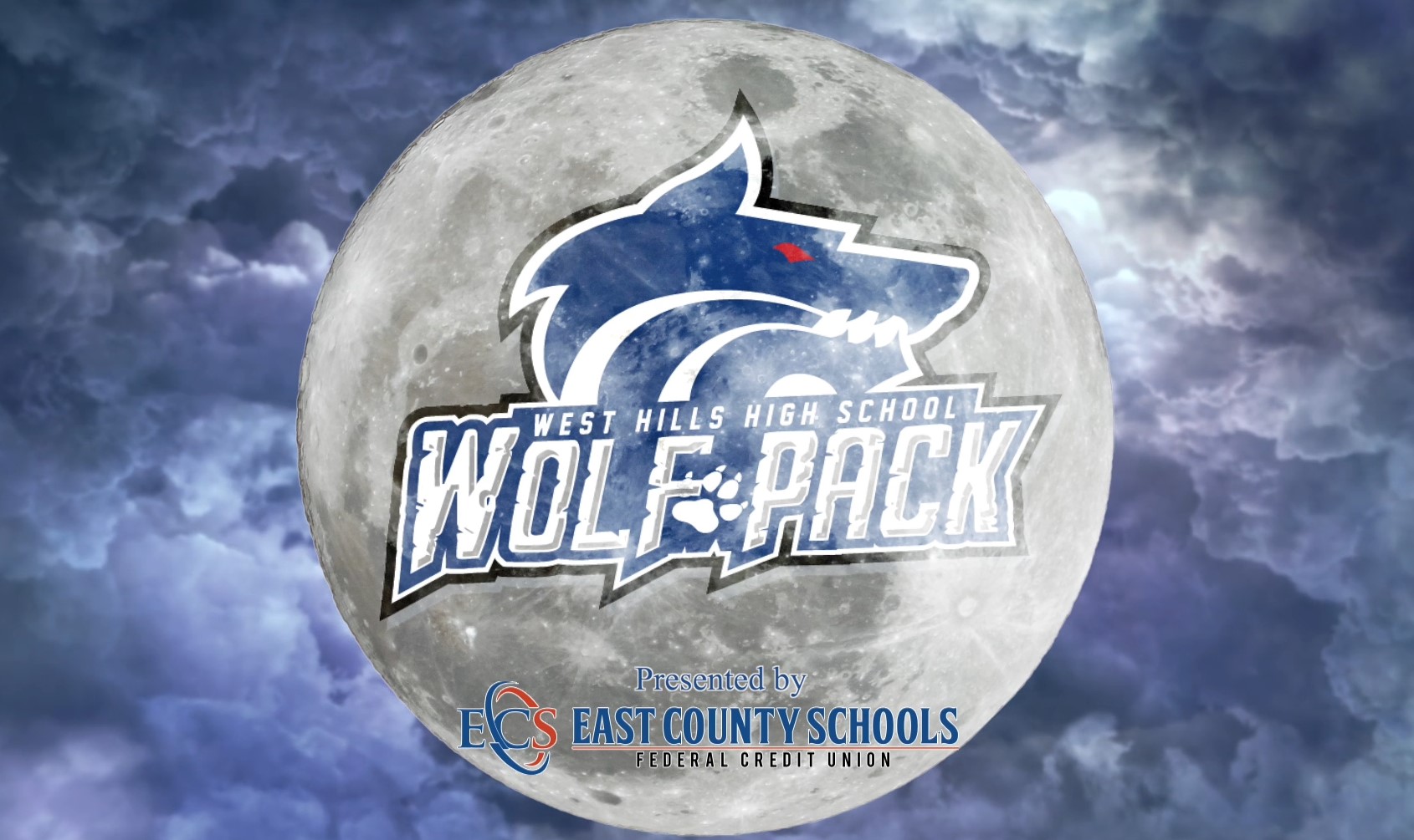 Wolf Pack logo and ECSFCU sponsorship image