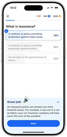 Mockup-4 Zogo App showing quiz questions